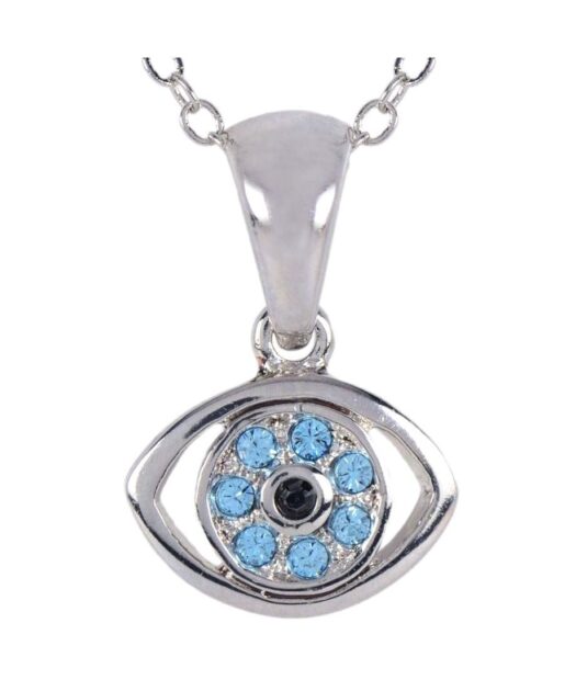 Colgante ojo de horus de plata de ley rodinada con cristales Swarovski
