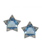 Pendientes estrella azul con Swarovski Elements de plata 925 milésimas