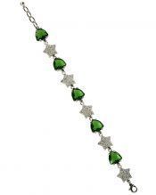 Pulsera estrellas Swarovski de plata bañada en rodio con cristales verdes